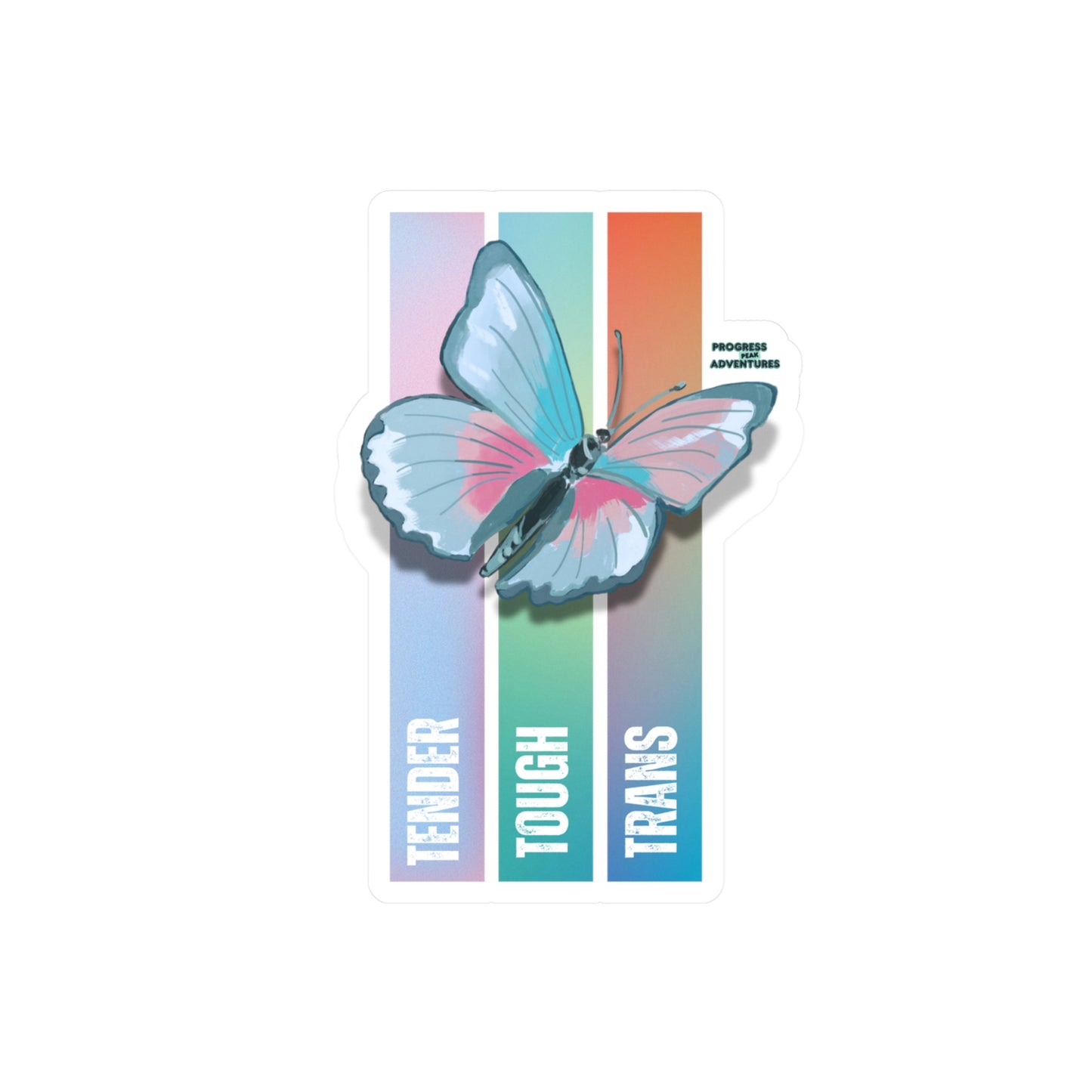 Tender, Tough, Trans Vinyl Sticker