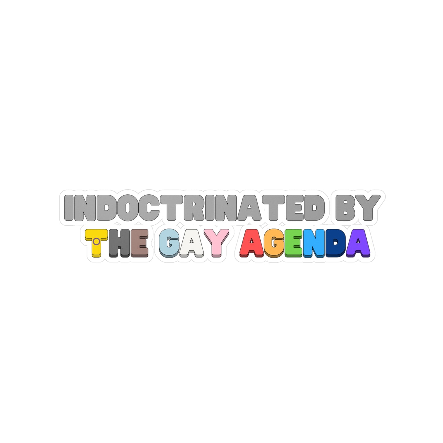 Indoctrinated by The Gay Agenda Vinyl Sticker