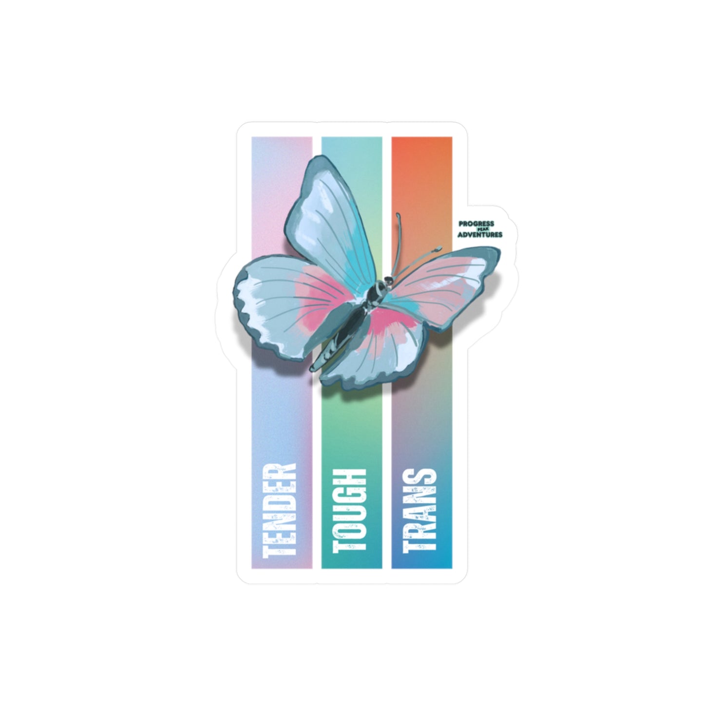 Tender, Tough, Trans Vinyl Sticker