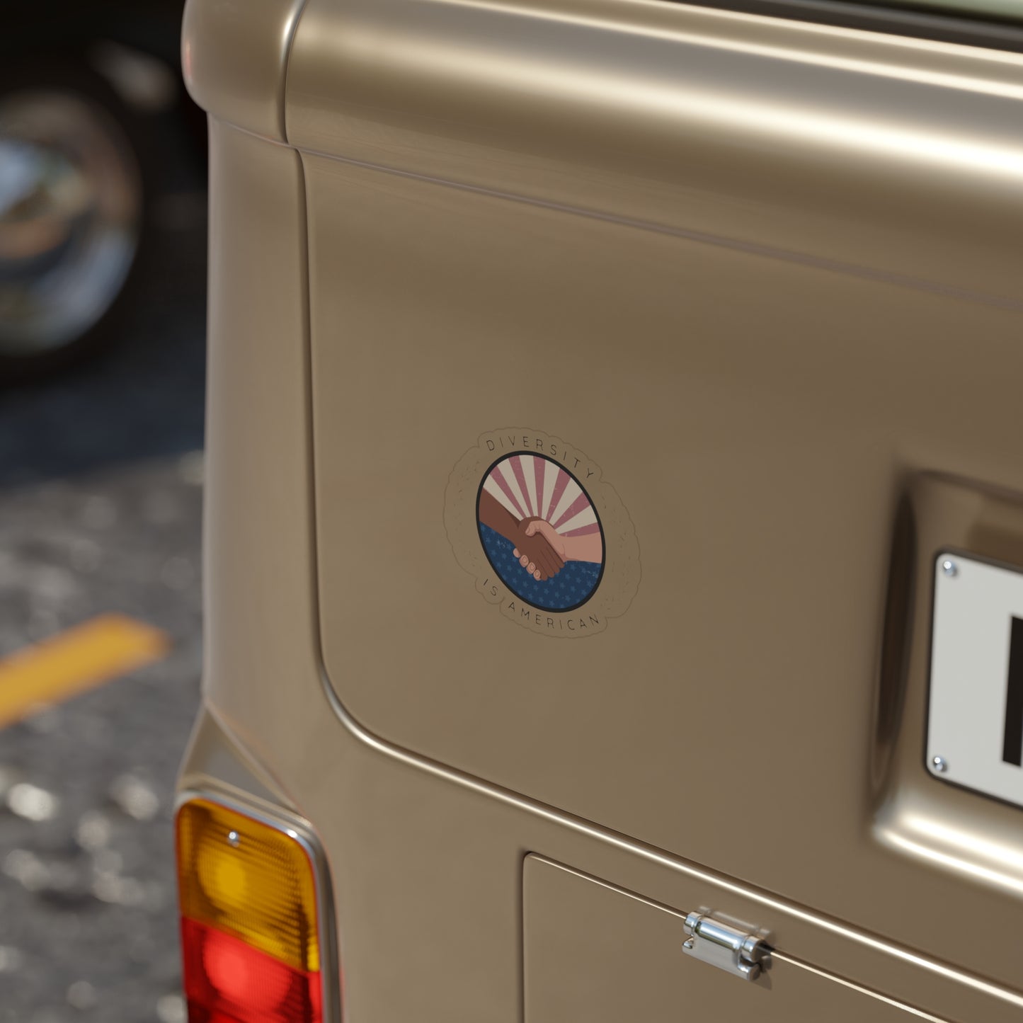 Diversity is American Die-Cut Outdoor Sticker | Transparent Adhesive for Cars, Laptops & More